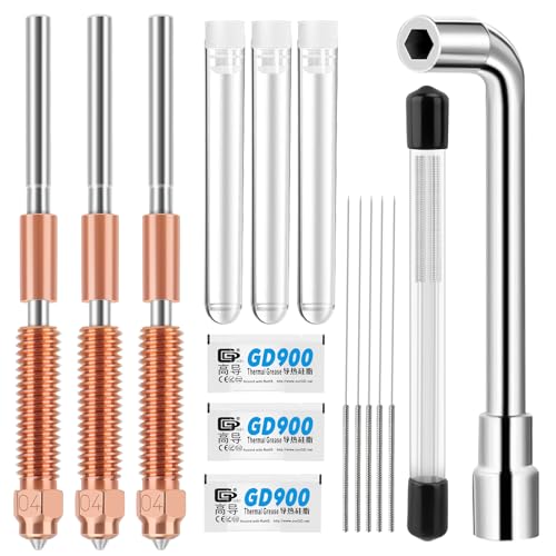 4PCS Quick-Swap 3D K1C Düsen Kit für Creality, Druckdüse mit Hohem Durchfluss, Schlüssel Düsenreiniger und Wärmeleitpaste Kompatibel mit K1C/Ender 3 V3/Ender 3 V3 Plus/K1 MAX 3D Drucker 4PCS Quick-Swap 3D K1C Düsen Kit für Creality, Druckdüse mit Hohem Durchfluss, Schlüssel Düsenreiniger und Wärmeleitpaste Kompatibel mit K1C/Ender 3 V3/Ender 3 V3 Plus/K1 MAX 3D Drucker von AOBOPLE
