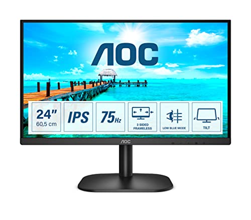 AOC 24B2XDA - 24 Zoll FHD Monitor, Adaptive Sync (1920x1080, 75 Hz, VGA, DVI, HDMI) schwarz von AOC