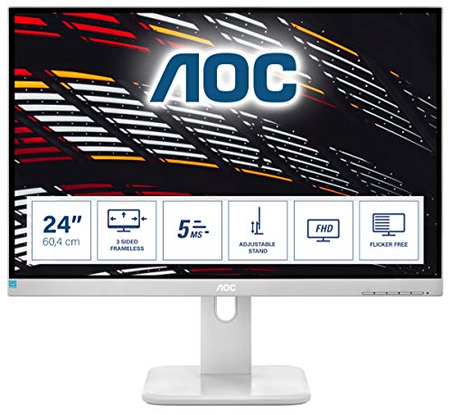 AOC 24P1/GR - 24 Zoll FHD Monitor, höhenverstellbar (1920x1080, 60 Hz, VGA, DVI, HDMI, DiplayPort, USB Hub) grau von AOC