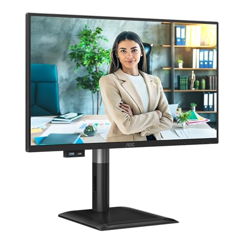 AOC 24P4U - 24 Zoll Full HD Monitor, höhenverstellbar, Lautsprecher (1920x1080, 120 Hz, D-Sub, HDMI 1.4 DisplayPort 1.2, USB Hub) schwarz von AOC
