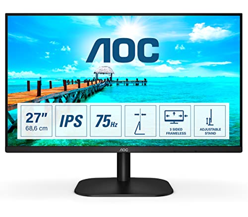 AOC 27B2DA - 27 Zoll FHD Monitor, AdaptiveSync (1920x1080, 75 Hz, VGA, DVI, HDMI) schwarz von AOC