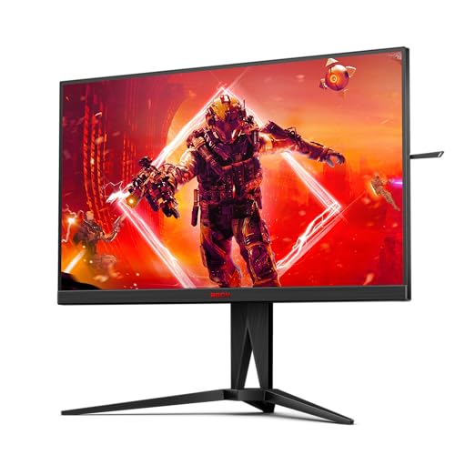 AOC AGON AG325QZN - 32 Zoll QHD Gaming Monitor, 0,5ms MPRT, 240 Hz, FreeSync Premium, HDR 400 (2560x1440, HDMI, DisplayPort, USB Hub) schwarz/rot von AOC