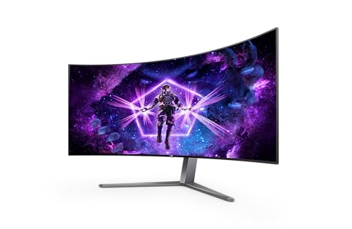 AOC Agon Pro AG456UCZD - WQHD OLED Curved Gaming Monitor, 240 Hz, 0.03 ms GtG, HDR10, FreeSync Prem. Pro, G-Sync comp. (34440x1440, HDMI 2.0, DisplayPort 1.4, USB-C (90 W PD), USB Hub) schwarz von AOC