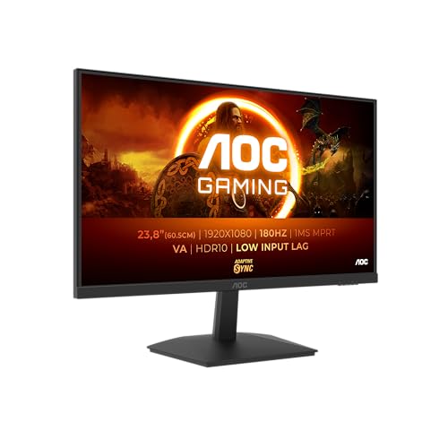 AOC Gaming 24G15N - 24 Zoll Full HD Monitor, 180 Hz, 1ms, Adaptive Sync (1920x1080, 1x HDMI 2.0, 1x DisplayPort 1.4) schwarz von AOC