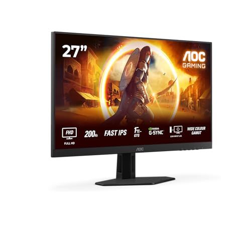AOC Gaming 27G4HRE - 27 Zoll Full HD Monitor, 200 Hz, 1 ms, G-Sync comp., HDR10 (1920x1080, 2X HDMI 2.0, DisplayPort 1.4) schwarz-rot von AOC