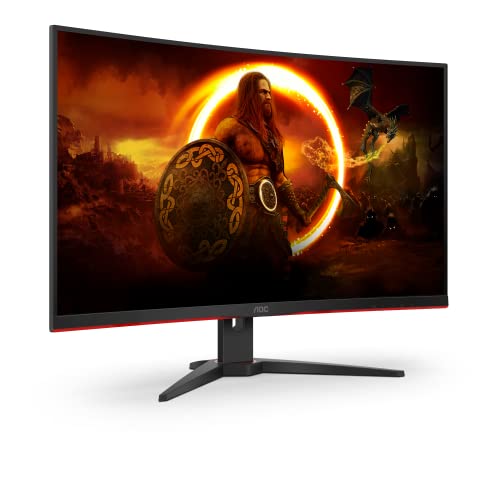 AOC Gaming C32G2AE - 32 Zoll FHD Curved Monitor, 165 Hz, 1ms, FreeSync Premium (1920x1080, HDMI, DisplayPort) schwarz/rot von AOC