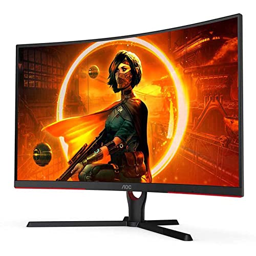 AOC Gaming C32G3AE - 32 Zoll FHD Curved Monitor, 165 Hz, 1 ms, FreeSync Premium (1920x1080, HDMI, DisplayPort) schwarz/rot von AOC