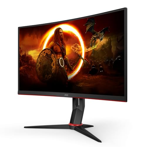 AOC Gaming CQ27G2S - 27 Zoll QHD Curved Monitor, FreeSync Premium (2560x1440, 165 Hz, HDMI 2.0, DisplayPort 1.2) schwarz-rot von AOC