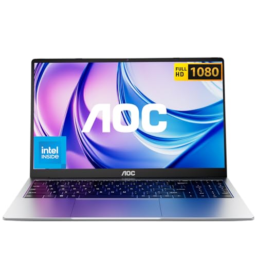 AOC Laptop 15.6 Zoll,16 GB DDR4,512 GB SSD(Unterstützt Erweiterung 2 TB),Notebook Gaming,Metallgehäuse,180°-Faltung,HDMI,WiFi von AOC