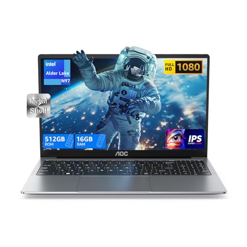 AOC Laptop 16 GB DDR4 RAM 512 GB SSD,12th N97 CPU (bis zu 3,6 GHz), 15,6 Zoll FHD Bildschirm, Gaming Notebook, 5G WiFi/BT5.1, USB3.0, HDMI 2.0 von AOC