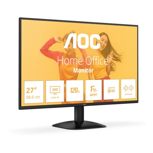 AOC Q27B35S3-27 Zoll Quad HD Monitor, 120 Hz, Adaptive Sync., HDR10 (2560x1440, HDMI 2.0, DisplayPort 1.4) schwarz von AOC