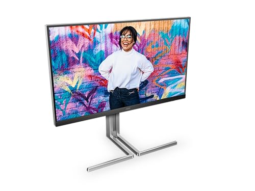 AOC Q27U3CV Graphic Pro- 27 Zoll QHD Monitor, Lautsprecher, höhenverstellbar, HDR400 (2560x1440, 75 Hz, HDMI, DisplayPort (in/Out), USB-C (96 W PD), USB Hub) schwarz von AOC
