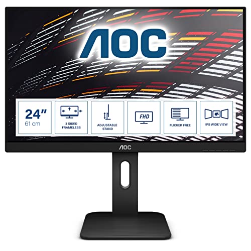 AOC X24P1 - 24 Zoll WUXGA Monitor, höhenverstelllbar (1920x1200, 60 Hz, VGA, DVI, HDMI, DisplayPort, USB Hub) schwarz von AOC