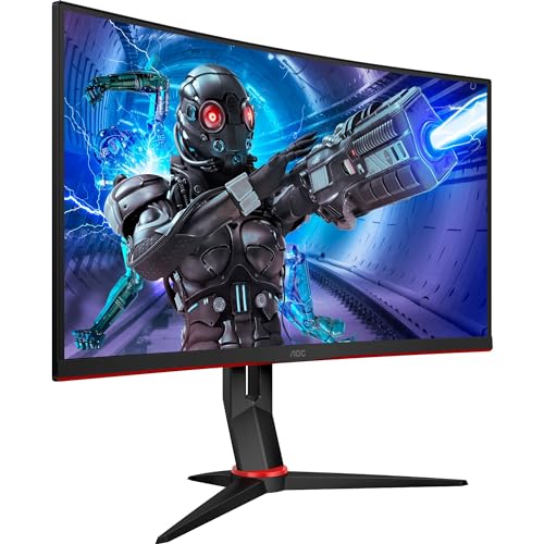 AOC Gaming C27G2ZE - 27 Zoll FHD Curved Monitor, 240 Hz, 0.5ms, FreeSync Premium (1920x1080, HDMI, DisplayPort) schwarz/rot von AOC