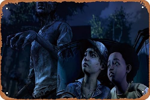 AOCMRJF CAOJB11SAA1004 Metall-Blechschild mit Videospiel, Clementine (The Walking Dead), The Walking Dead: The Final Season Thema, Vintage-Blechschild, Wanddekoration für Bars, Restaurants, Cafés von AOCMRJF
