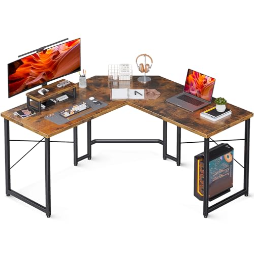 AODK L-förmiger Gaming-Schreibtisch, Computer-Eckschreibtisch, PC-Gaming-Schreibtisch mit großem Monitor-Ständer, für Heimbüro, stabiler Schreibarbeitsplatz, 129,5 x 48,3 cm, Vintage AODK L-förmiger Gaming-Schreibtisch, Computer-Eckschreibtisch, PC-Gaming-Schreibtisch mit großem Monitor-Ständer, für Heimbüro, stabiler Schreibarbeitsplatz, 129,5 x 48,3 cm, Vintage von AODK