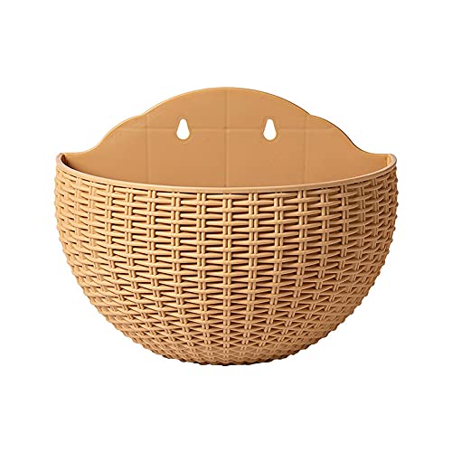 Hängende Blumentöpfe Halb Runde Hängende Geländer Blumentöpfe Kunststoff Rattan Hängender Blumentopf Eimer Töpfe mit Haken für Drinnen,Draußen,Gärten,Zäune Dekor (A2, groß) von AOE