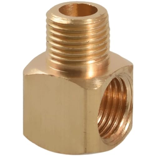 90-Grad-Winkel-Rohrverschraubung M6 M8 M10 1/8" BSP Stecker auf Buchse Messing-Winkelrohrverschraubung Ölschmiersystem-Verbindungsstück Rohrfitting (Color : M10x1 F - M8x1 M) von AOEGBY