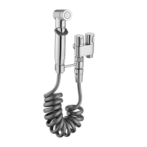AOEGBY Bidet Sprayer Kit Hand-Bidet-WC-Sprüher-Kit-Aufsatz mit Schlauch for Waschen von Badezimmer-Spülgeräten im Teleskop-Design Bidet Brause(Silver) von AOEGBY