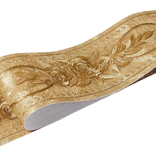 BordüRe Selbstklebend 1 Rolle/Pack Taille Bordüre Wasserdichte Wandaufkleber 3D Relief Rustikale Fliesen Wohnzimmer Badezimmer 5M Länge Selbstklebende Linie TapetenbordüRe Selbstklebend ( Color : Gold BordüRe Selbstklebend 1 Rolle/Pack Taille Bordüre Wasserdichte Wandaufkleber 3D Relief Rustikale Fliesen Wohnzimmer Badezimmer 5M Länge Selbstklebende Linie TapetenbordüRe Selbstklebend ( Color : Gold von AOEGBY
