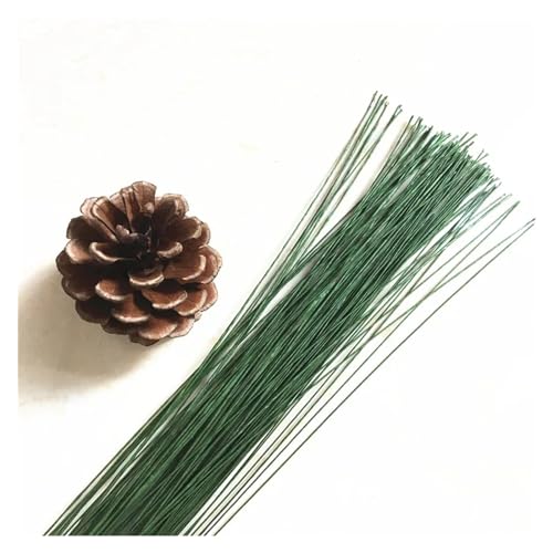 Stammdraht 1,2 mm, 36 cm Länge, mit Papier bedeckt, künstliche Blumen, Stiele, Zweige, Zweige, Eisendraht for DIY-Nylon-Blumenzubehör Blumendraht (Color : Deep Green 1.2mm, Size : NO.18 36cm Length von AOEGBY