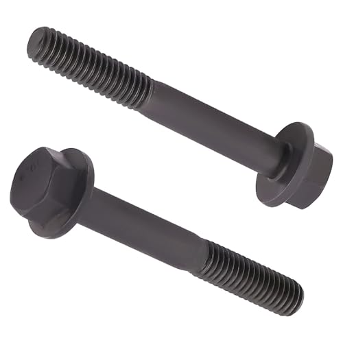 M10–1,5 x 70 mm (6 Stück) Flanschschrauben mit Sechskantschraube, schwarzes Oxid-Finish, 10,9 Stahllegierung, großer Flansch-Unterlegscheibenkopf, DIN6921/GB5789 von AOESIN