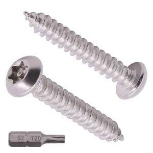 M3 x 30 mm (80 Stück) Torx-Antriebsblechschrauben, ein Bit im Lieferumfang enthalten, 304 Edelstahl 18/8, diebstahlsichere Schrauben von AOESIN