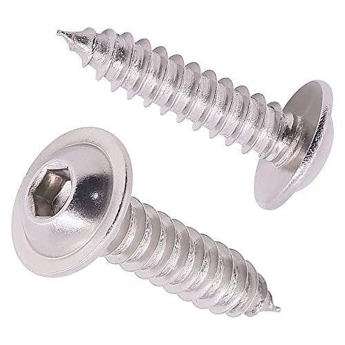 M6 x 25 mm (30 Stück) Innensechskant-Blechschrauben, 304 Edelstahl 18/8, Innensechskantantrieb 4 mm, Holzschrauben mit selbstschneidender Spitze von AOESIN