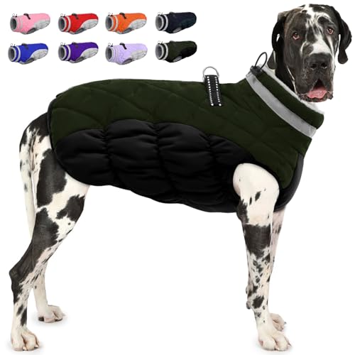 AOFITEE Hundemantel für extra große Hunde, Warme Rollkragen-Hundewinterjacke mit Eingebautem Geschirr, Wasserdichter Hundekissenmantel für Große Hunde, Hundemantel Warmer Schneeanzug AOFITEE Hundemantel für extra große Hunde, Warme Rollkragen-Hundewinterjacke mit Eingebautem Geschirr, Wasserdichter Hundekissenmantel für Große Hunde, Hundemantel Warmer Schneeanzug von AOFITEE