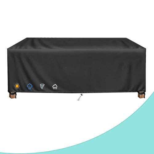 AOFOAE 190x90x135cm/LxBxH Plane Gartenmöbel Wasserdicht,Möbelabdeckungen Outdoor,Hülle Gartenmöbel,420d Reißfest Oxford Gewebe Gartengarnitur Abdeckung Für Sitzgruppe Gartentische Terrassenmöbel von AOFOAE