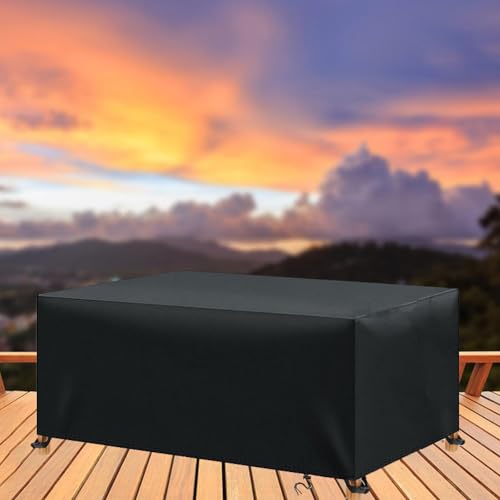 Gartenmöbel Abdeckung Wasserdicht,Schutzhülle Gartenmöbel,Tischplattenabdeckung 250x140x110cm/LxWxH Winddicht Staubdicht Anti-UV 600D Heavy Duty Schutzhülle Loungemöbel von AOFOAE