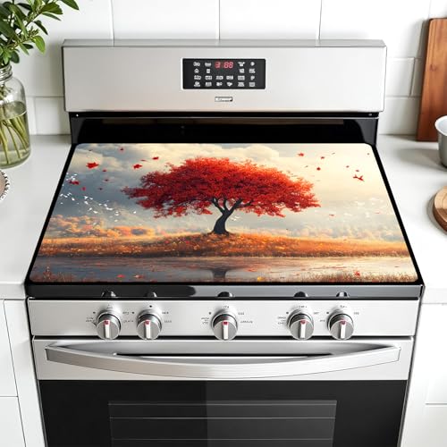 AOHMPT Multi-Design Herdabdeckplatte für Glas-/Elektroherde – 3-in-1 hitzebeständige Schutzmatte, rutschfestes Abtropfgestell, 71,1 x 50,8 cm von AOHMPT