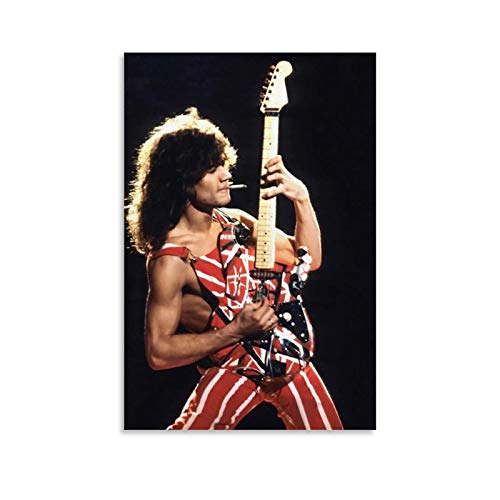 AOHOG Eddie Van Halen with Frankenstrat Leinwand Kunst Poster und Wandkunst Bilddruck Moderne Familienzimmer Dekor Poster 20x30inch(50x75cm) von AOHOG