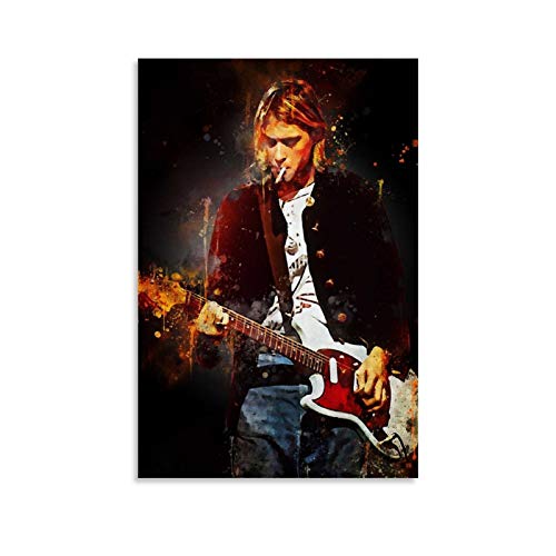 AOHOG Kurt Cobain American Rock Leinwand Kunst Poster und Wandkunst Bilddruck Moderne Familienzimmer Dekor Poster 24x36inch(60x90cm) von AOHOG