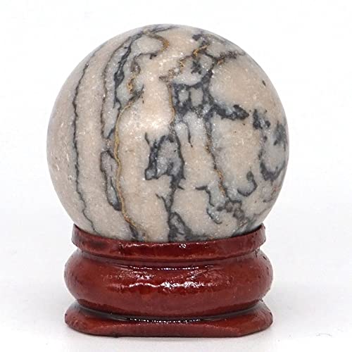 AOHRO Natürlicher Kristall rau Natural Magic 30 mm natürliche Edelstein-Kugel, Kristall-Reiki-Globus, Heimdekoration, Hand-PlayStone-Kugel (Color : Zebra Jasper) von AOHRO