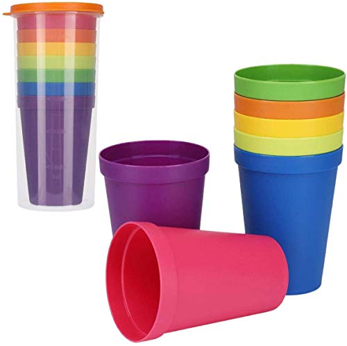 AOI 7pcs Wiederverwendbare Plastikbecher, Drinkware Tumbler Stapeln von Wassergläsern Cups für Drink Party, Event, Hochzeit - Regenbogenfarbe, 7.05oz AOI 7pcs Wiederverwendbare Plastikbecher, Drinkware Tumbler Stapeln von Wassergläsern Cups für Drink Party, Event, Hochzeit - Regenbogenfarbe, 7.05oz von AOI