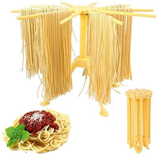 Stendino pieghevole per pasta - Stendino per pasta con essiccatore per noodle domestico da 10 bar - Compatto Facile da riporre Installazione rapida (giallo) von AOI