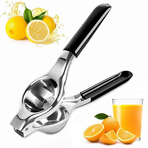 Zitronenpresse – Metall Limettenpresse – Manuelle Zitruspresse Saftpresse mit Silikon handle- Orangenpresse Saftpressen Zitruspresse Zitronenpresse manuell(Schwarz) von AOI