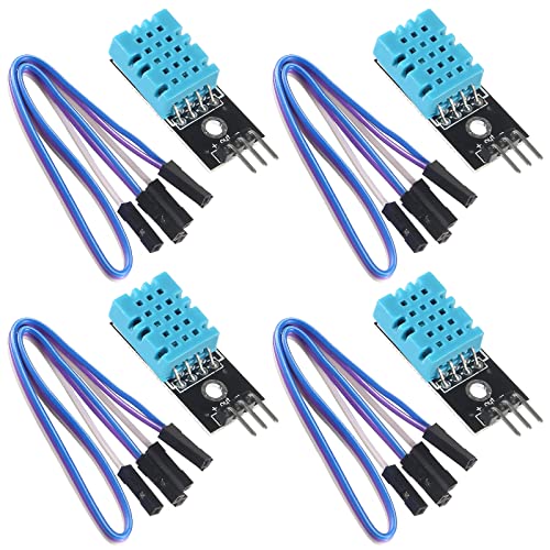 AOICRIE 4 Pcs Temperature Humidity Sensor Module, Digital Temperature Humidity Sensor 3.3V-5V Humidity 20%-95% Temperature 0-50 degree with Dupont Wires for Arduino (4pcs) von AOICRIE