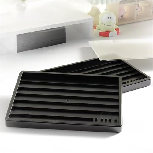 AOICXB Aufbewahrungsbox for Tastenkappen, 2-lagiges Tablett, stapelbar, offener Deckel, schwarz(Black) von AOICXB