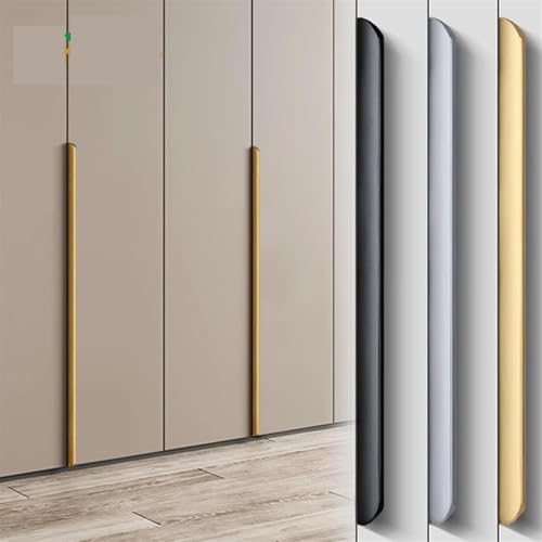 AOICXB Verdeckter Möbelgriff, moderner Schrankschubladengriff aus Aluminiumlegierung, Gold und Schwarz(80mm) von AOICXB