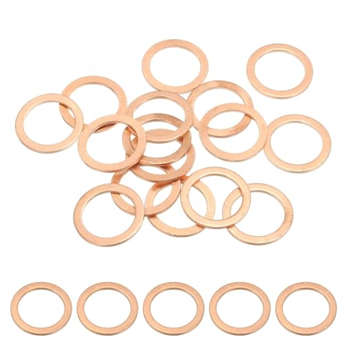 Pierścień uszczelniający z miedzi, 13mm-20mm 20 płaskich uszczelnień zgniatających podkładkę do wkładania otworów na śrubę śrubową(13 * 20 * 1.5mm) von AOICXB