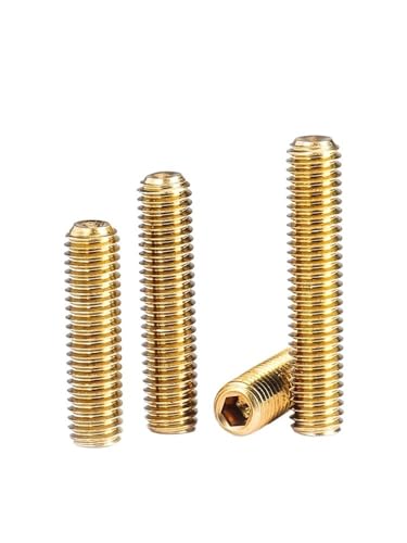 1/2/5/10/20 Stück M5 M6 M8 M10 M12 Messing Innensechskant Ringschneide Stellschraube Kopflose Inbusschraube Bolzen(M6x16mm-5pcs) von AOIMBNQC