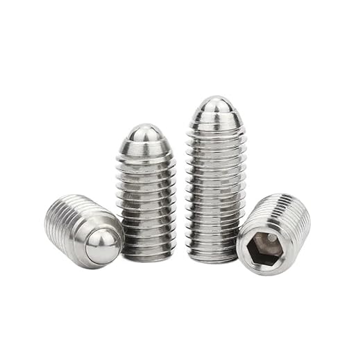 1/2 STÜCKE M6 M8 M10 304 Edelstahl Innensechskant Maschinenmeterschraube Wellenkugel Positionierung Stahlkugel Federkolben(50mm,M6-2pcs) von AOIMBNQC