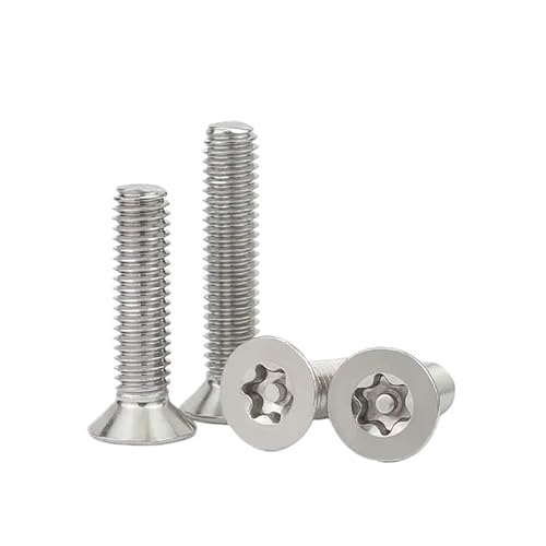 1/2 Stück M8 M10 M12 304 Edelstahl Sechslappen Torx Flachsenkkopf mit Säulenstift Manipulationssichere Diebstahlsicherungsschraube(50mm,M10-1pcs) von AOIMBNQC