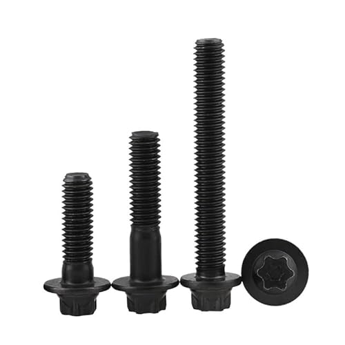 1/3/5/10 STÜCK M5 M6 Kohlenstoffstahl der Güteklasse 12.9, Sechskant-Außentorxkopf, Flansch-Torxkopfschraube, Profil, Pflaumen-Außenschrauben(1PCS,M6 x 43) von AOIMBNQC