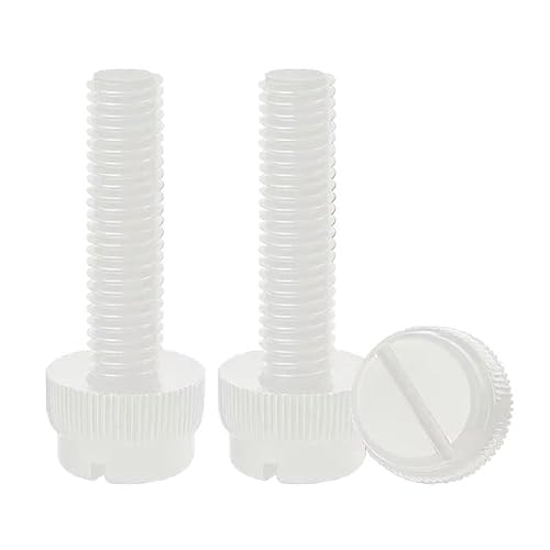 10/20/50 Stück M3 M4 M5 M6 M8 Weiß PC Nylon Rundschlitz Handgedrehte Rändelschraube(M6x50(10pcs)) von AOIMBNQC