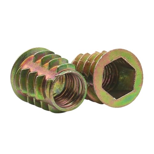 10/20/50 Stück M4 M5 M6 M8 M10 Zinklegierung Gewinde for Holzeinsatzmutter Flansch Sechskant-Antriebskopf Möbelmuttern Holzbearbeitung(50pcs,M6 (13mm)) von AOIMBNQC