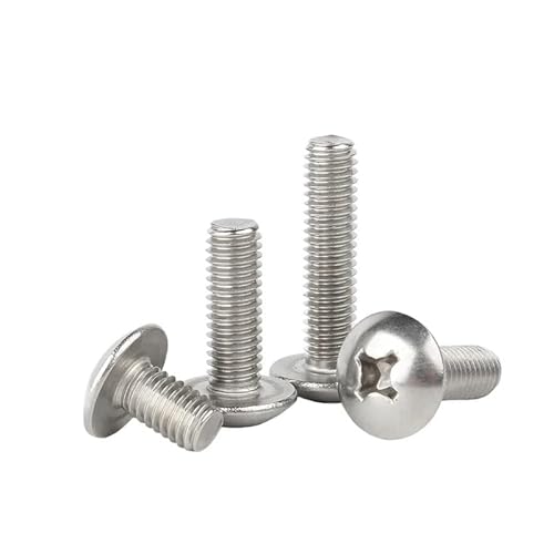 10/20 Stück M3 M4 M5 304 Edelstahl Flachkopf Große runde Kreuzschraube Länge 3~80mm(5mm,M4 (20pcs)) von AOIMBNQC
