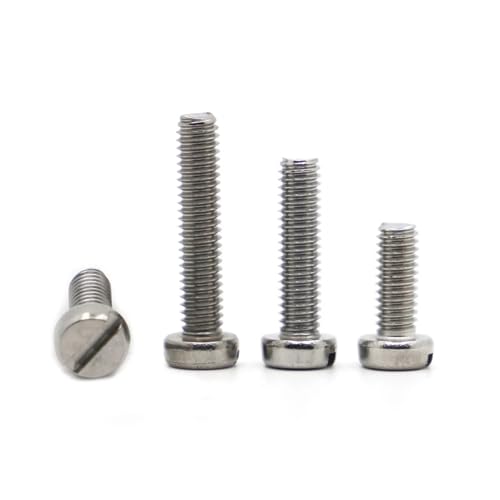 10/20 Stück M3 M4 M5 304 Edelstahl Schlitzkopfschrauben Schlitzsäule Rundzylinderschraubenbolzen GB65(45mm,M4 20pcs) von AOIMBNQC